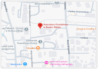 Mapa dojazdu do Starostwa Powiatowego w Busku-Zdroju
